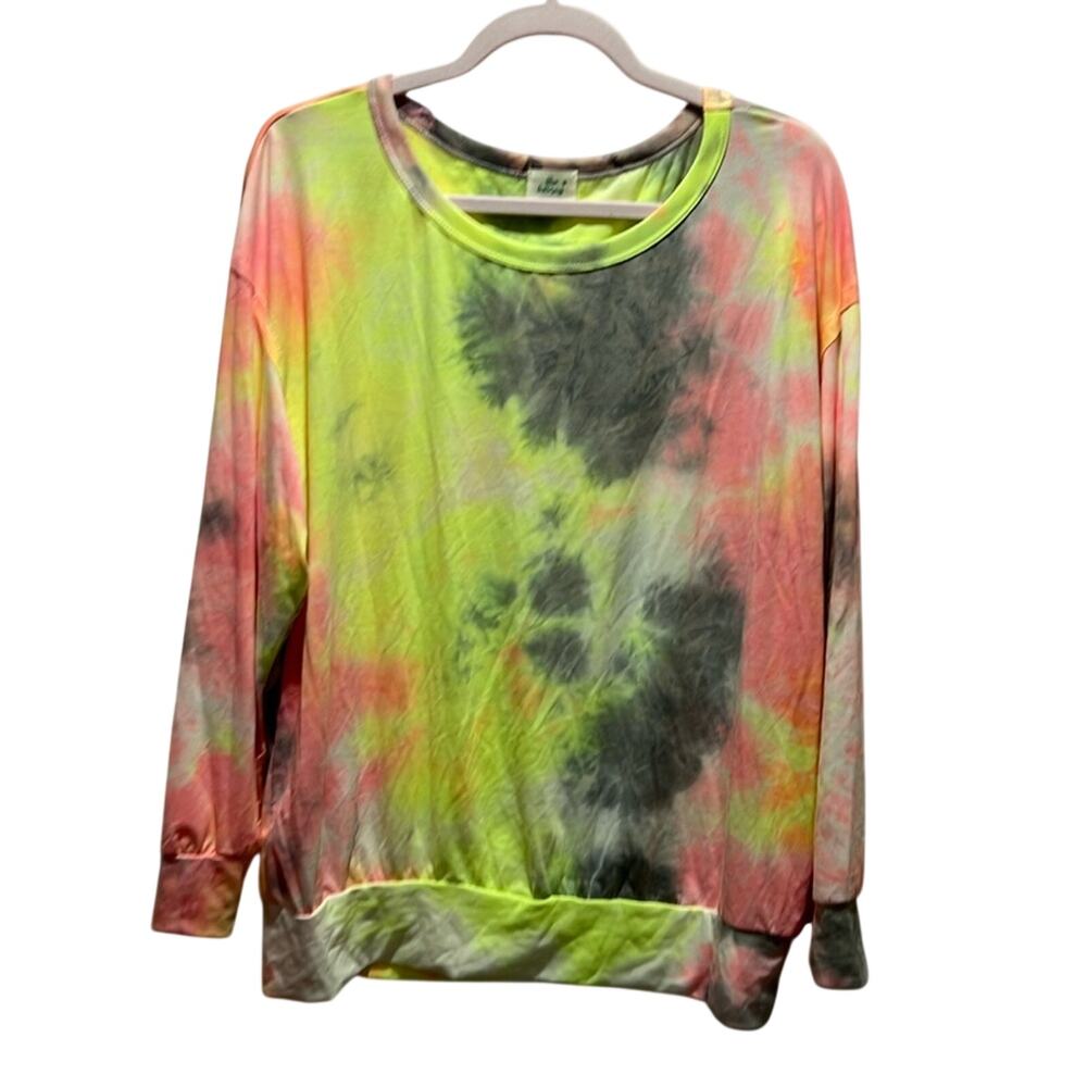Blue Buttercup Tie Dye Color Sweatshirt Women's Small NWOT